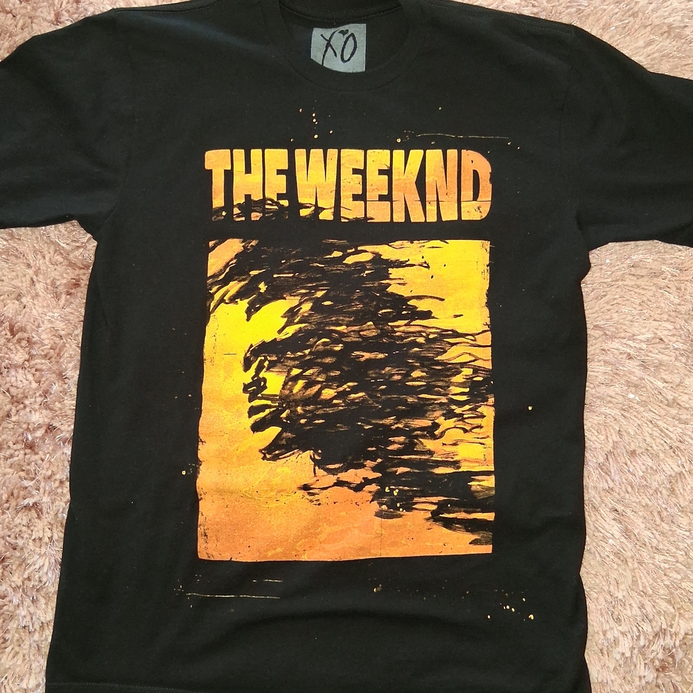 XO The Weeknd Black Short Sleeve Graphic Tee - Yellow Print